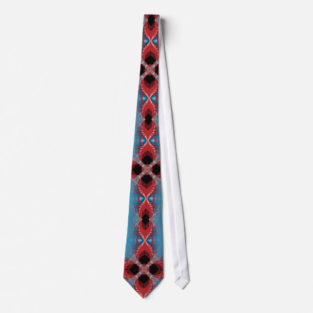 Red Peacock Art Neck Tie Slips (Framsida)