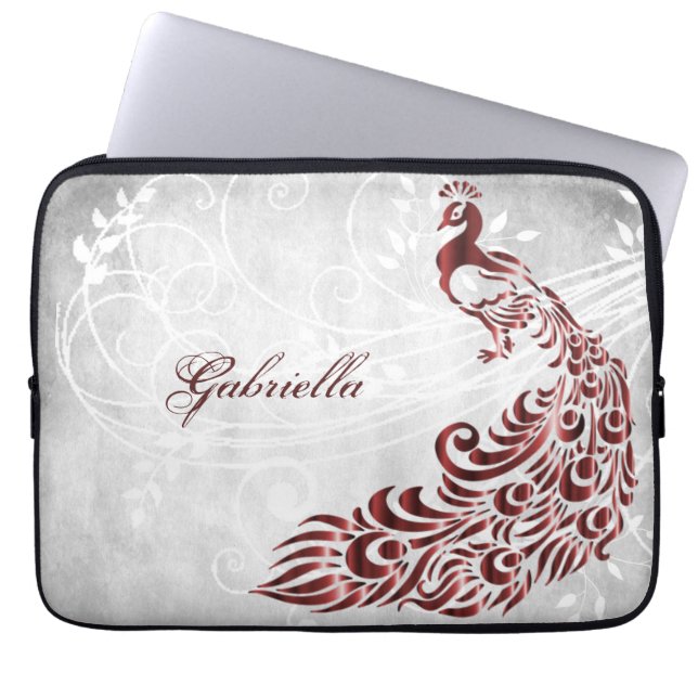 Red Peacock Personlig Laptop sleeve (Framsidan)