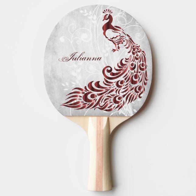 Red Peacock Personlig Ping Pong Paddle Pingisracket (Framsidan)