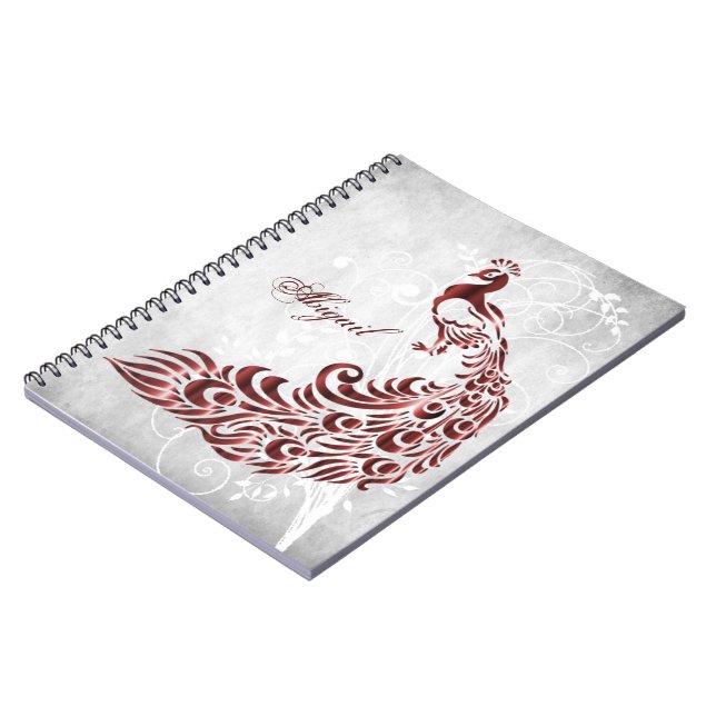 Red Peacock Personlig Spiral bärbar dator Anteckningsbok (Vänstra Sidan)
