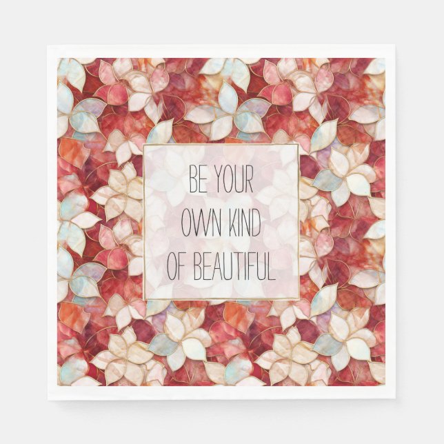 Red Pearl Peach Flowers Pappersservett (Framsidan)