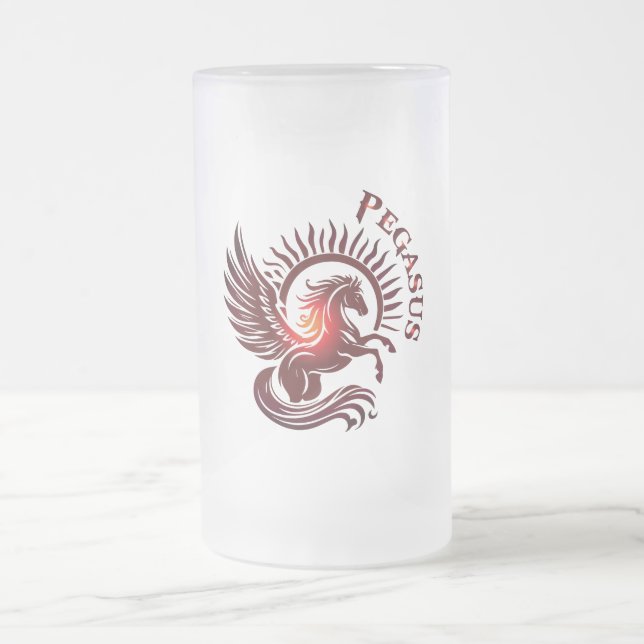 Red Pegasus2-Beer Glass Frostat Ölglas (Center)