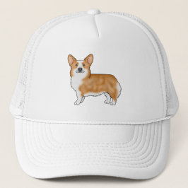 Red Pembroke Welsh Corgi Cute Hund Illustration Keps