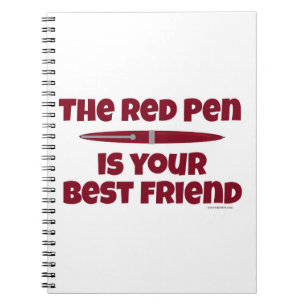 Red Pen Best Friend Editing Slogan Anteckningsbok Med Spiral
