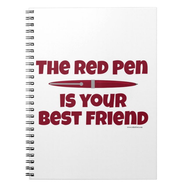 Red Pen Best Friend Editing Slogan Anteckningsbok Med Spiral (Framsidan)