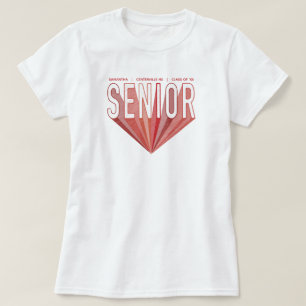 Red Pencil Sketch Senior Radior Brev T Shirt