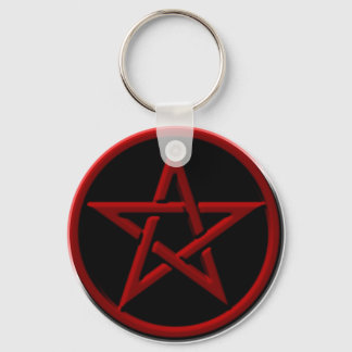 Red Pentagram Keychain Nyckelring