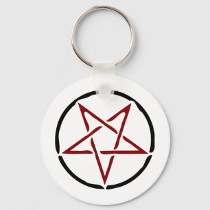 Red Pentagram Nyckelring