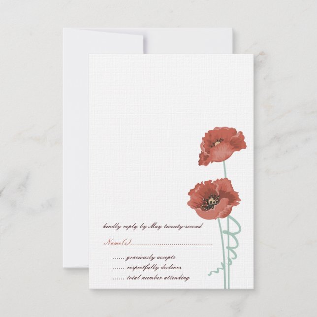Red Peonies Bröllops OSA Cards (Framsida)