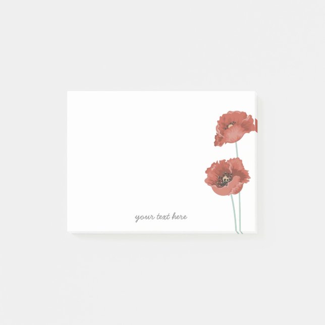 Red Peonies Notes Post-it Block (Framsida)