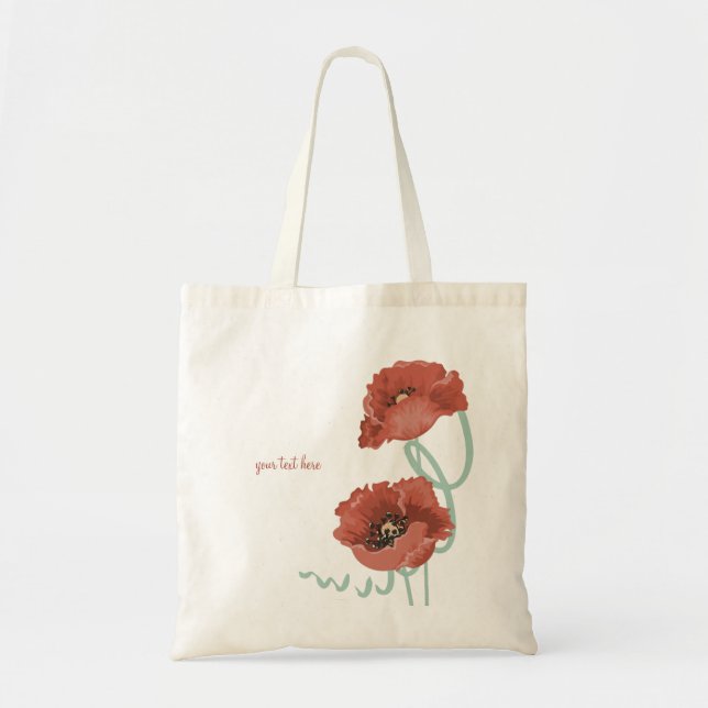 Red Peonies Personlig Canvas Bag Tygkasse (Framsidan)