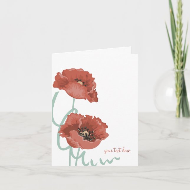 Red Peonies Personlig Note Cards Anteckningskort (Framsida)