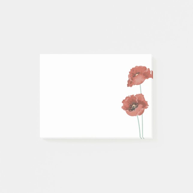 Red Peonies Post-it Notes Block (Framsida)