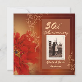 Red Peony China 50:e Bröllop-årsdagen Inbjudningar