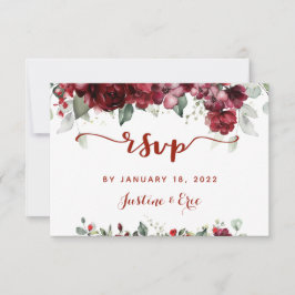 Red Peony Epiphany Bröllop Mail Back OSA kort