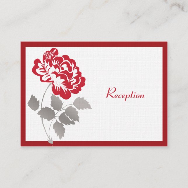 Red Peony på Linen-kortet för inneslutning Tilläggskort (Framsida)