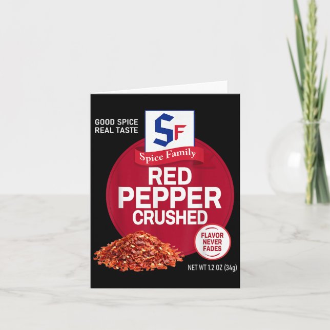 Red Pepper Crushed Sce Group Family Matching Hallo Kort (Framsida)