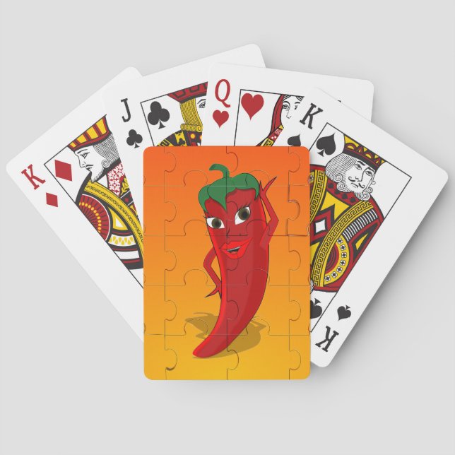 Red Pepper Diva Jigszle Puzzle Casinokort (Baksidan)