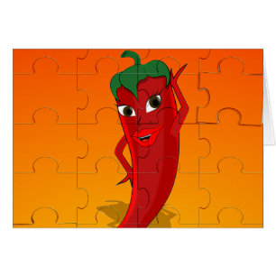 Red Pepper Diva Jigszle Puzzle Hälsningskort