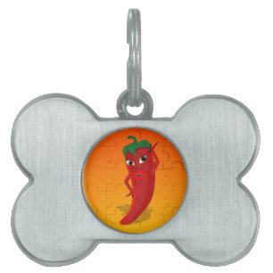 Red Pepper Diva Jigszle Puzzle ID-bricka Husdjur