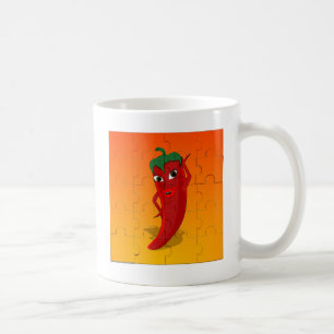Red Pepper Diva Jigszle Puzzle Kaffemugg