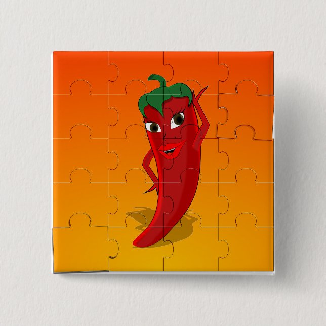 Red Pepper Diva Jigszle Puzzle Knapp (Framsida)