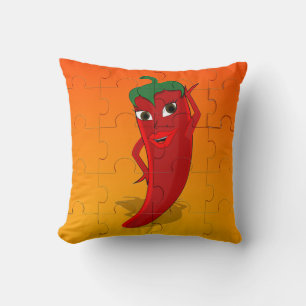 Red Pepper Diva Jigszle Puzzle Kudde