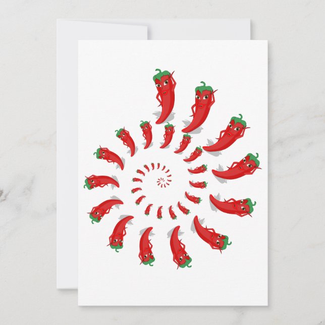 Red Pepper Diva Spiral Inbjudningar (Framsida)