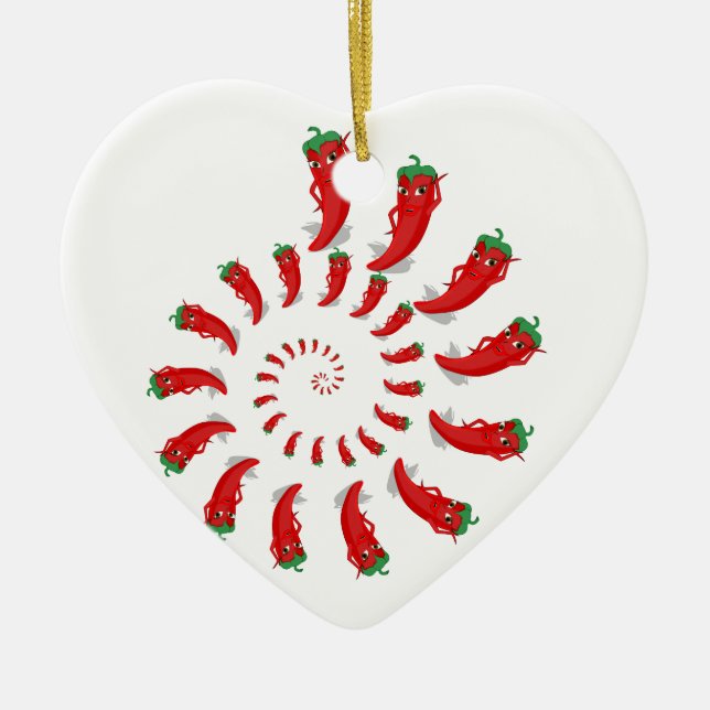 Red Pepper Diva Spiral Julgransprydnad Keramik (Framsidan)