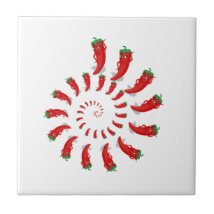 Red Pepper Diva Spiral Kakelplatta