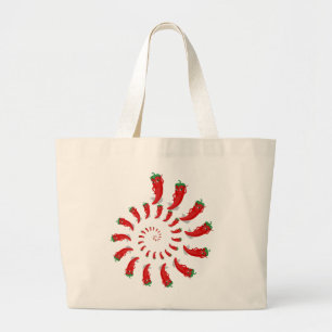 Red Pepper Diva Spiral Large Tote Bag Jumbo Tygkasse