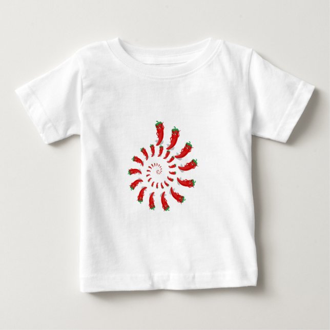 Red Pepper Diva Spiral T Shirt (Framsida)
