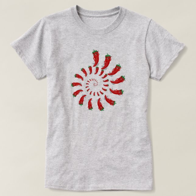 Red Pepper Diva Spiral T-Shirt (Design framsida)