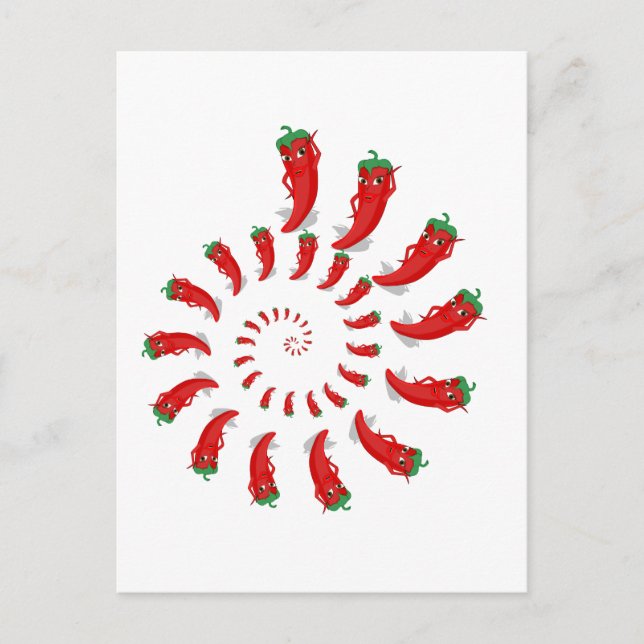 Red Pepper Diva Spiral Vykort (Framsida)