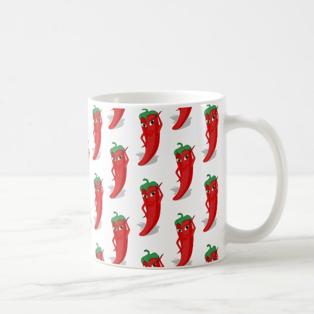 Red Pepper Diva Tecknad Mönster Kaffemugg (Höger)