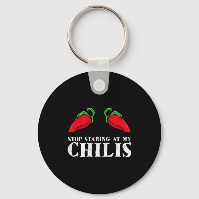 Red Pepper Hot Scy Food Funny Stop Staring At My C Nyckelring (Framsida)