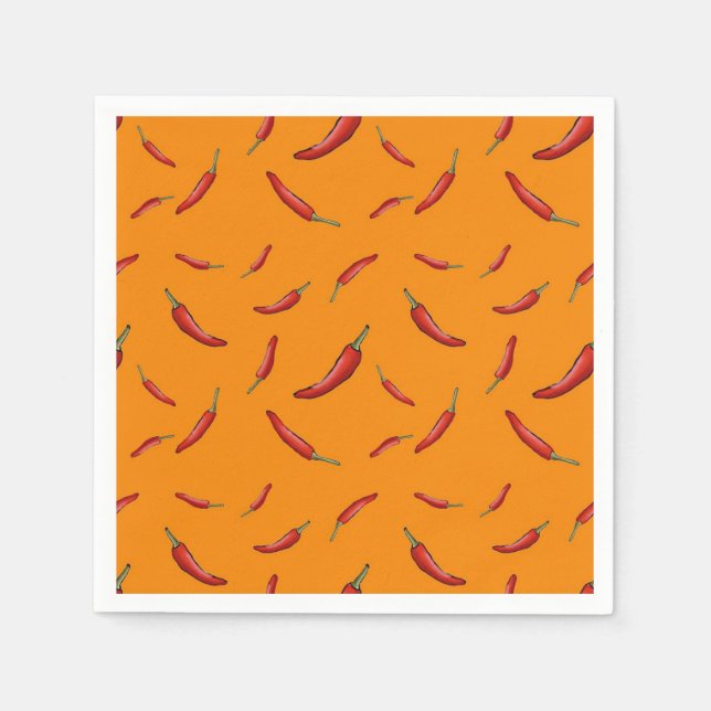 Red Pepper Pappra Party Napkins Pappersservett (Framsidan)
