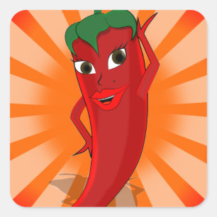 Red Pepper Superstar Fyrkantigt Klistermärke