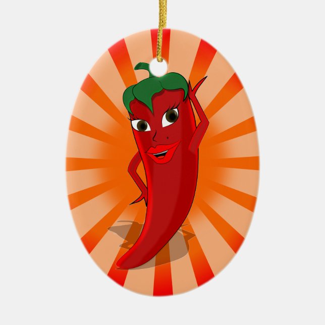 Red Pepper Superstar Julgransprydnad Keramik (Framsidan)