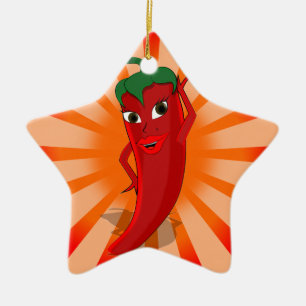 Red Pepper Superstar Julgransprydnad Keramik