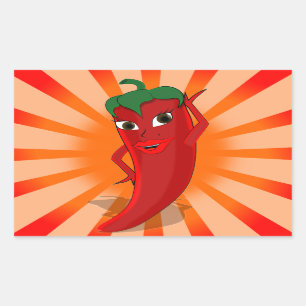 Red Pepper Superstar Rektangulärt Klistermärke