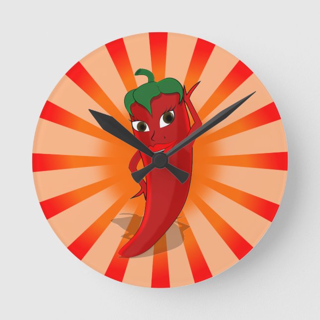 Red Pepper Superstar Rund Klocka (Framsida)