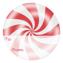 Red Peppermint Candy Gift-Märkre