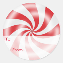Red Peppermint Candy Gift-Märkre Fyrkantigt Klistermärke