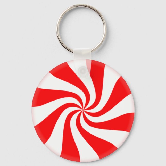 Red Peppermint Candy Keychains Nyckelring (Framsida)