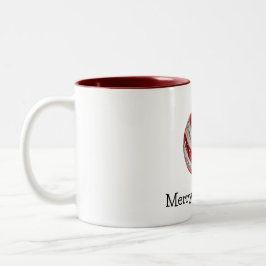 Red Peppermint jul Ornament Två-Tonad Mugg
