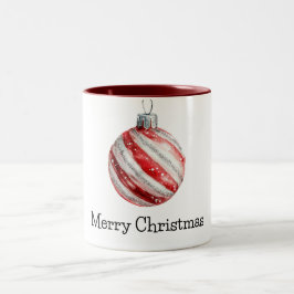 Red Peppermint jul Ornament Två-Tonad Mugg