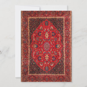 Red Persian Matta från Mashhad Flat Helgdag Card Julkort