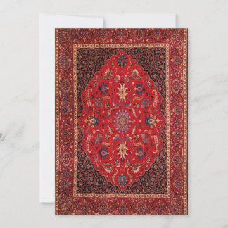 Red Persian Matta från Mashhad Flat Helgdag Card Julkort