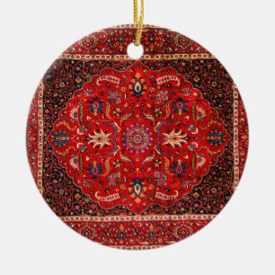Red Persian Matta från Mashhad Julgransprydnad Keramik